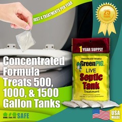 Green Pig Septic Tank Treatment Packets – Septic-Safe Enzyme Treatment for Pr…