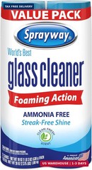 Sprayway Glass Cleaner Foaming Aerosol Spray, 19oz, Pack of 2 | Ammonia-Free, St