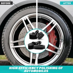 2 Pack Tire Shine Applicator with Curved Brush for Car Polish and Wax