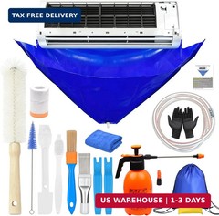 16PCS Mini Split Cleaning Kit – with 2L Pressure Sprayer, Water-Resistant PVC Ba