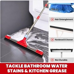 Heavy Duty Floor Squeegee for Concrete Floor – 17.3” EVA Foam Blade with Bui…