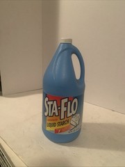 Sta-Flo Liquid Starch 64 Oz Discontinued Blue Container 90% Full