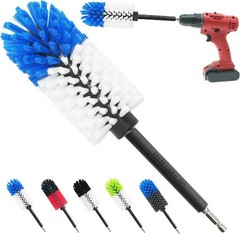Soft Drill Wheel Cleaner Brush, Drill Brush for Car Wheel, N Color: Blue+white