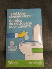 New Nature Clean Toilet Bowl Cleaner Strips, Plastic Free, Fresh Lime – 36 Count