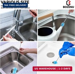 Flexible Drain Brush, 66 Inch Long Double Ended Hose Pipe and 58 Inch Tube Clean
