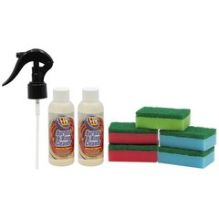 Set of 2 EZR Burner & Ring Cleaner 4 fl oz, Plus 5 Scouring Sponges