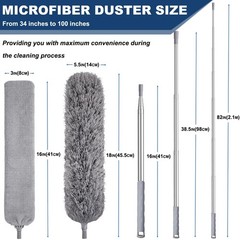 100 Inch Retractable Gap Dust Cleaner Cleaning Tools & Microfiber Feather Duster