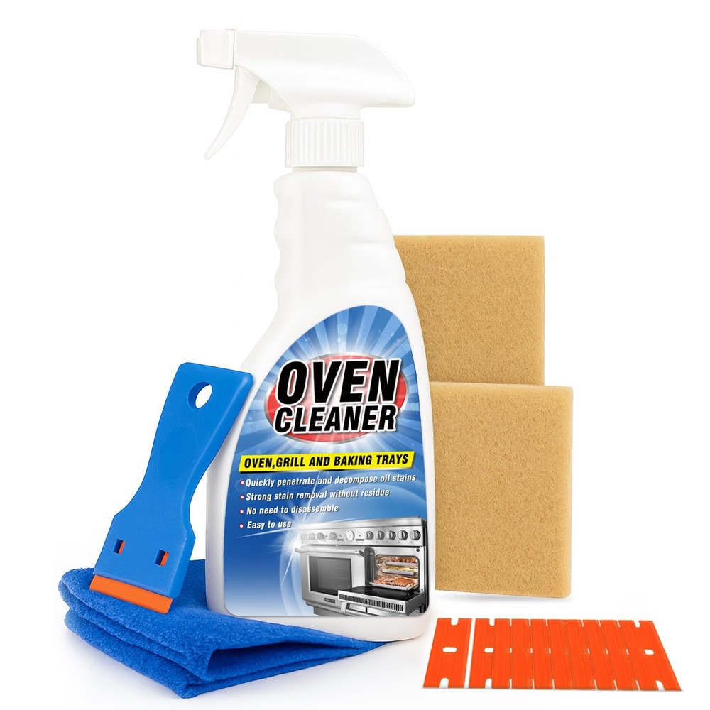 Heavy Duty Stove and Oven Cleaner Kit, Includes Cleaning Tool, Razor, Scraper…