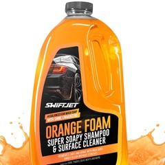 64 Fl Oz Orange Foam Car Wash Soap pH Balanced Thick Shampoo Surface Cleaner