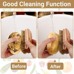 SEPGLITTER Vegetable Brush,Veggie Wash Brushes Potato 4.3*1.7 inch, Beige