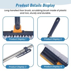 Long-Handled Floor Brush, Multi-Functional Scraping and Cleaning Brush,3505
