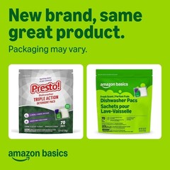 Triple Action Dishwasher Pacs, Anti-spotting, Fresh Scent, 70 Count