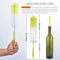 16 inch Long Bottle Brush Cleaner for Washing Wine/Beer/Sport Well/Thermos/Gl…