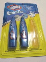 Two Clorox Bleach Pens, 2 oz Each Dual-Tipped Laundry, Grout, New, Discontinued