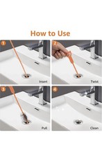 Drain Clog Remover Tool, Includes 5 Plastic and 1 Stainless Drain Snakes, Effect