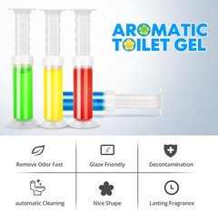 Toilet Gel Stamp, 4Pcs/36 Count Flower Fragrance Bathroom Deodorizer Bowl Cle…