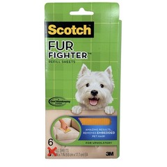 Scotch Fur Fighter Refill Sheets (6) Upholstery Pet Hair Remover Open Box