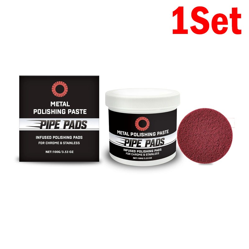 3X Metal Polish Paste Protectant Scratch Remover Pipe Infused Polishing Pads