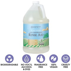 Plant-Based 4-In-1 Dishwasher Rinse Aid, Vegan, Cruelty-Free, Fragrance-Free, 1