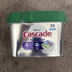 Cascade Platinum Plus Dishwasher Detergent Packs, Fresh, 36 Count Dawn Grease