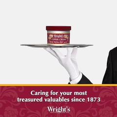 Wright’s Copper, Brass Cream Cleaner 8 Ounce Gently Cleans and Removes Tarn…