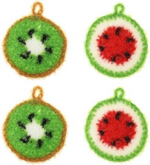 Dish Scrubber, 4 Pcs Non Scratch Cleaning Sponge Hand Crochet Double Layered