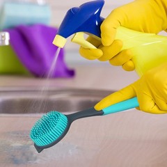 2-Pack Dish Brush with Handle Kitchen Dish Scrubber Soft Dishwashing Brush for