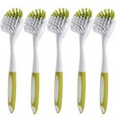 Scrub Brush For Dish Kitchen Sink Pot Pan With Stiff Bristles Yellowgreen 5pcs