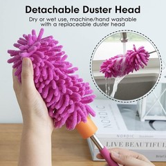Extendable Microfiber Cleaning Duster with 2 Washable Heads – For Every Surface