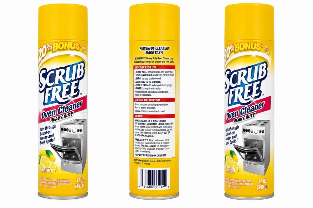 Scrub Free Heavy Duty Oven Cleaner Lemon 12 Oz Fume Free Lot of 3 New