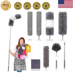 Microfiber Duster for Cleaning Fan, High Ceiling, Blinds, Furniture, Cars , 9…