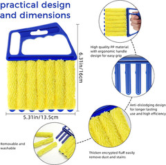 Blind Cleaner Duster Tool, 4Pcs Washable 7-Finger Venetian Window Duster | Micro