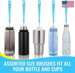 2 Pack Bottle Brush Cleaning Set，Long Handle Bottle Cleaner for Washing Narrow