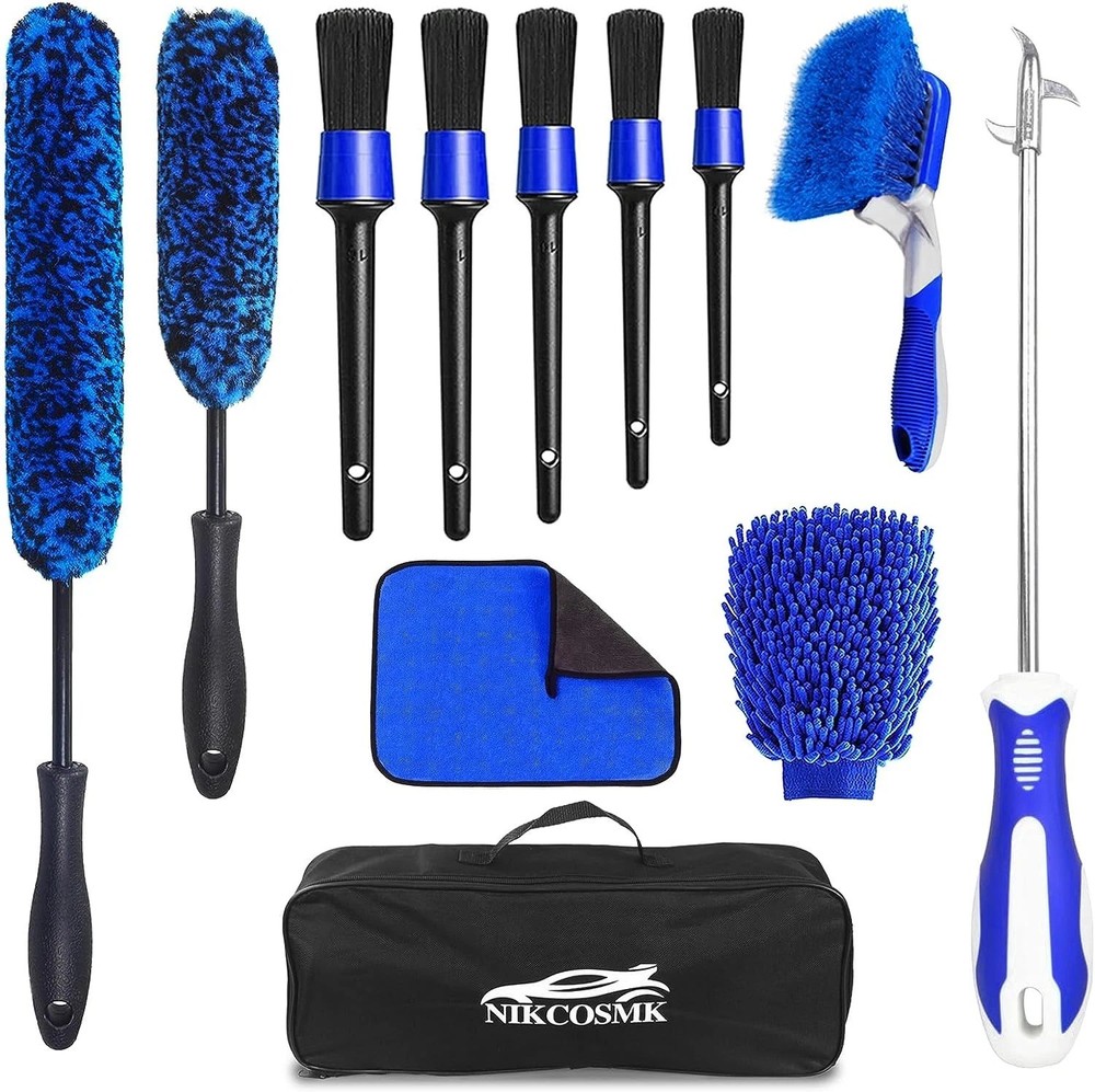 12Pcs Wheel Brush Kit for Cleaning Wheel & Tire, Wheel & Rim Brush,Car Detailing
