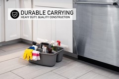 MightyTuff Rough & Rugged Cleaning Caddy: Durable 2-Count Organizer, Grey/Black
