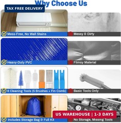 16PCS Mini Split Cleaning Kit – with 2L Pressure Sprayer, Water-Resistant PVC Ba