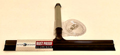 INTERDESIGN 12″ Rust Proof Black/Silver Aluminum Squeegee w/Suction Cup