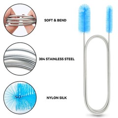 Flexible Drain Brush, 66 Inch Long Double Ended Hose Pipe and 58 Inch Tube Cl…