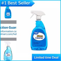 Glass Cleaner 32 fl oz Spray Bottle Streak Free For Windows Mirrors Household