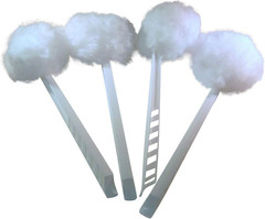 Metal Bowl Brush 4-Pack, White, Polyester, Reusable, Cleaning