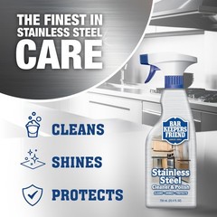 Stainless Steel Cleaner Polish Spray 2 x 25.4 oz Degreaser Stain Remover No Scra