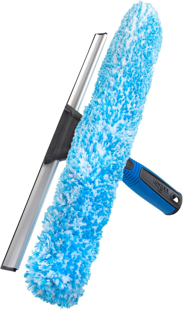 Professional Connect and Clean 2-In-1 Squeegee and Scrubber, 14” Window Cleaning
