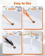 6-Pack 25in Hair Drain Clog Remover Sink Shower Tub Snake Cleaner Tool Set*