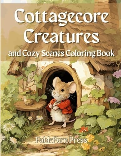 Cottagecore Creatures and Cozy Scenes Coloring Book: A Coloring Book for Kids an
