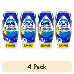 (4 pack) Dawn Platinum EZ-Squeeze Dish Soap, Fresh Rain, 12.2 oz – Grease Remova