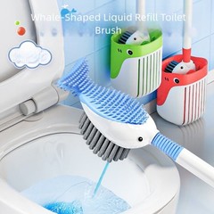 Toilet Brush with No Dead Angle Cleaning Bristles and Reliable Suction Cup Base