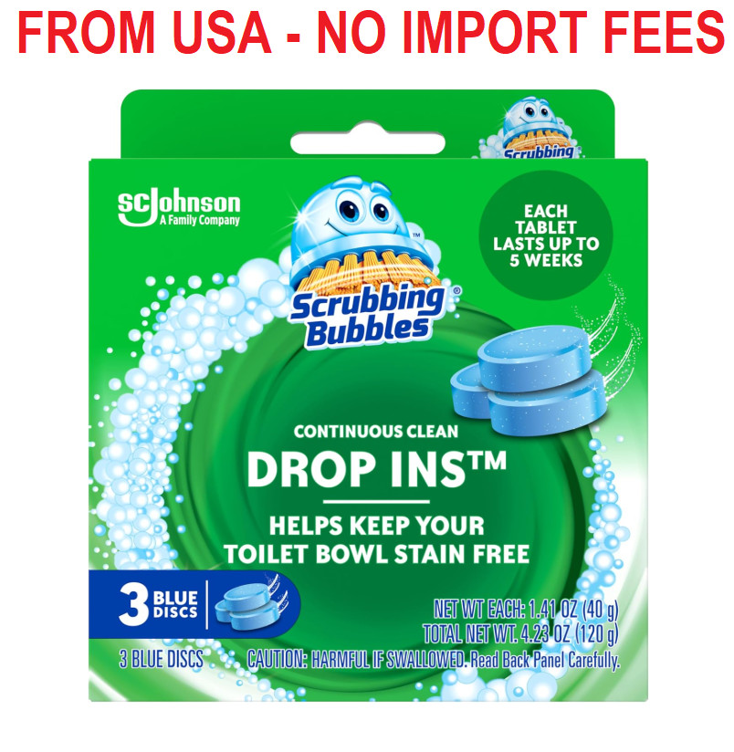 Scrubbing Bubbles Continuous Clean Toilet Drop-Ins, Automatic Blue Toilet Bowl C