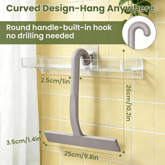 Shower Squeegee for Glass Doors – 10 Inch Bathroom Squeegee with Ergonomic round