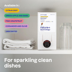 ATTITUDE Dish Soap Refill, EWG Verified, Plant-Based & Vegan Dishwashing Liquid,
