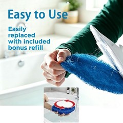 6 Pack – Non-Scratch Pads for Tub & Tile Scrubber,Durable Blue Brush Heads,Sh…